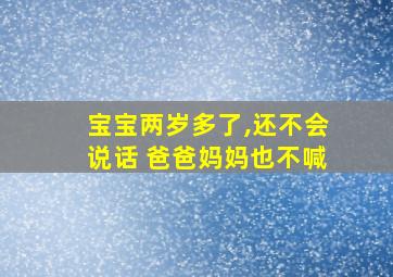 宝宝两岁多了,还不会说话 爸爸妈妈也不喊